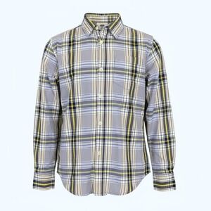 Old Navy Plaid Long Sleeve Button Up Shirt Kids Size L G 10/12‎ Blue Yellow